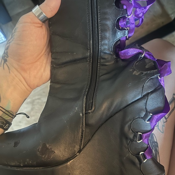 Demonia Corset Black and Purple Women's Boots - Picture 5 of 5